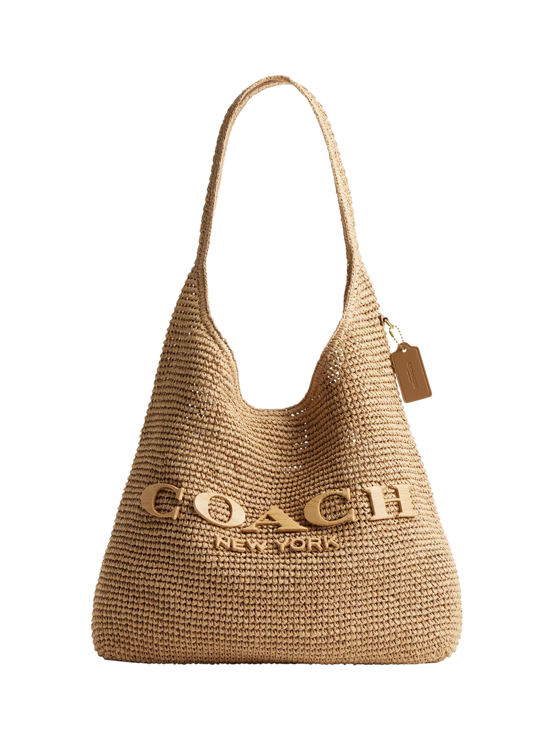Coach Brooklyn 39 straw hobo bag natural, UK version