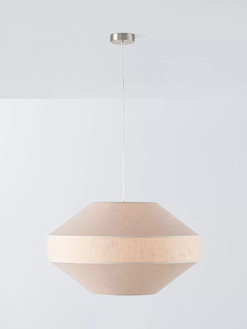John Lewis Mia pendant light cream fabric shade, imported from the UK