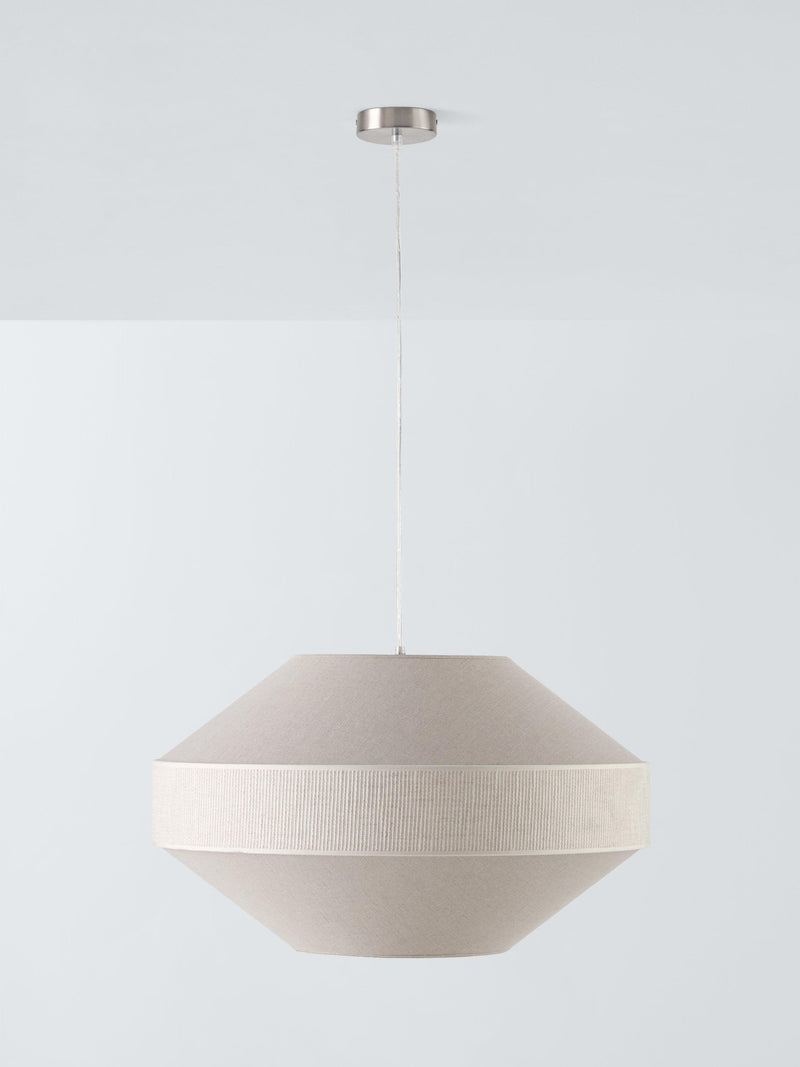 John Lewis Mia pendant light cream fabric shade, imported from the UK