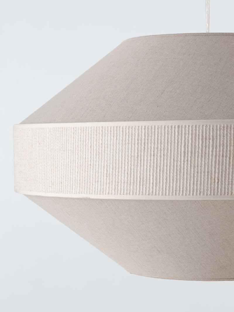 John Lewis Mia pendant light cream fabric shade, imported from the UK