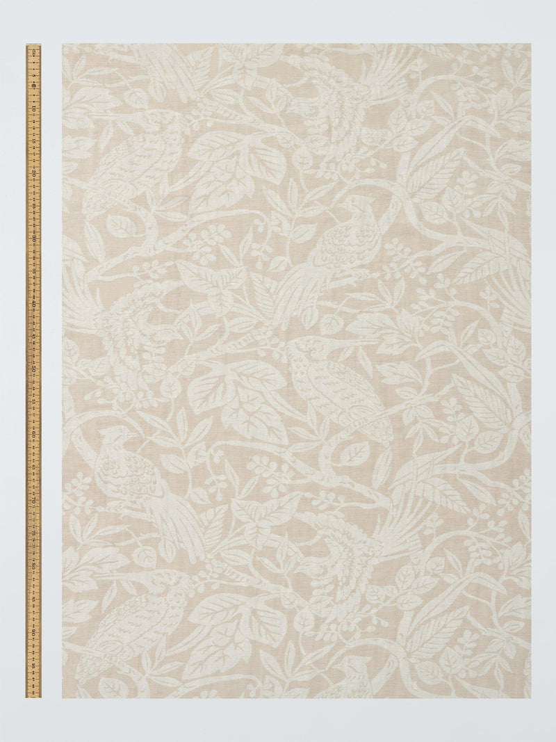 John Lewis linen floral furnishing fabric natural 140cm - British product