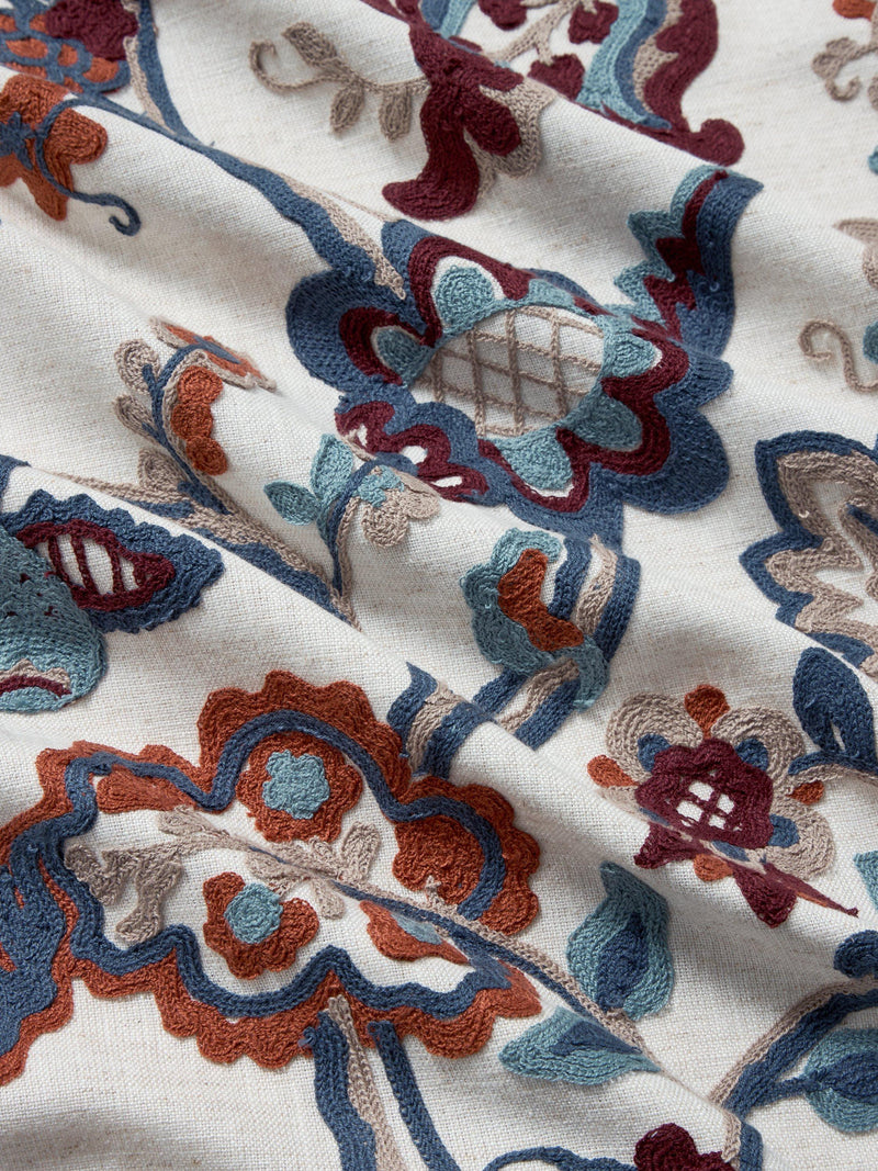 John Lewis Inaya crewel embroidered furnishing fabric multi - British product