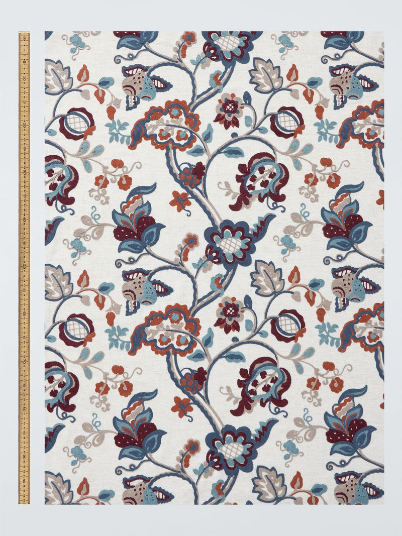 John Lewis Inaya crewel embroidered furnishing fabric multi - British product