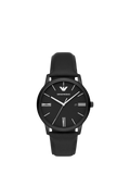Emporio Armani men's matte dial leather strap watch AR11573, imported from the UK