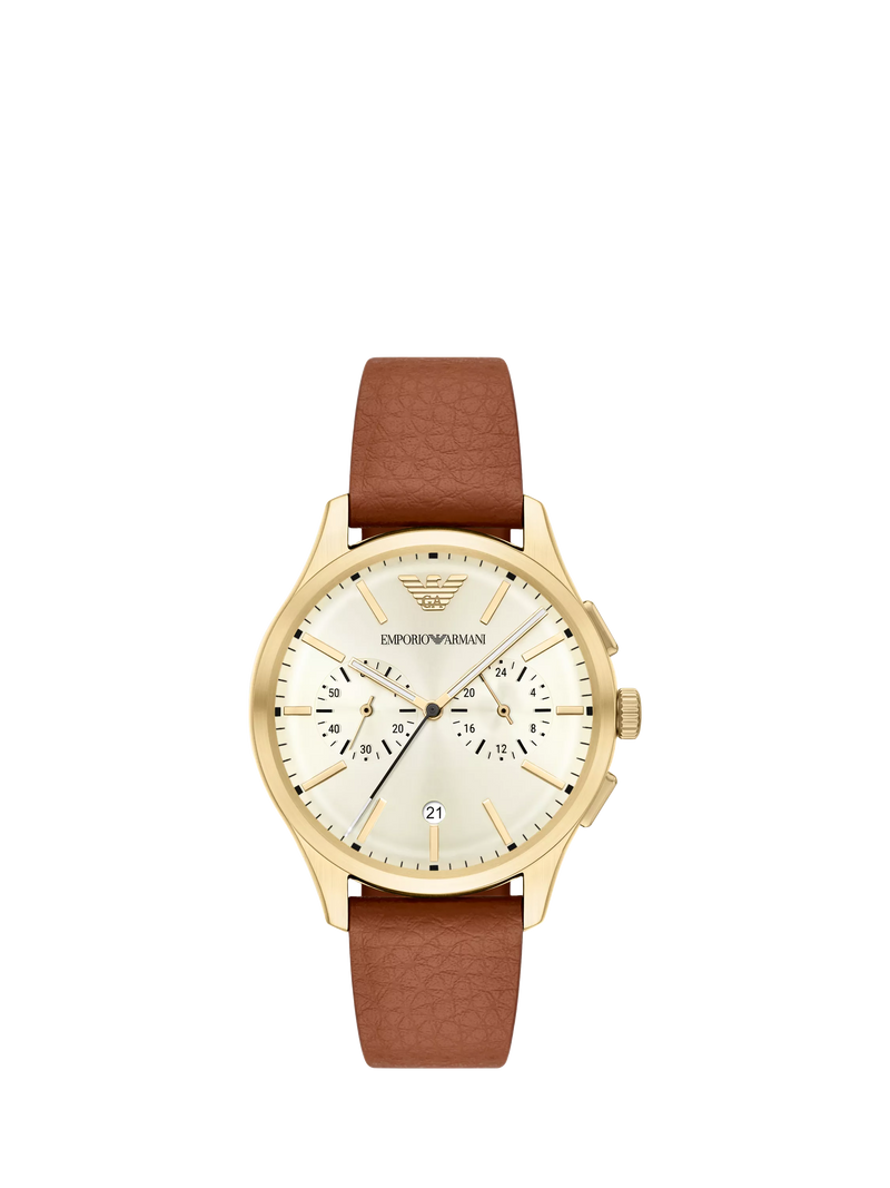 Emporio Armani AR11714 men's watch with leather strap, imported from the UK