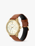 Emporio Armani AR11714 men's watch with leather strap, imported from the UK