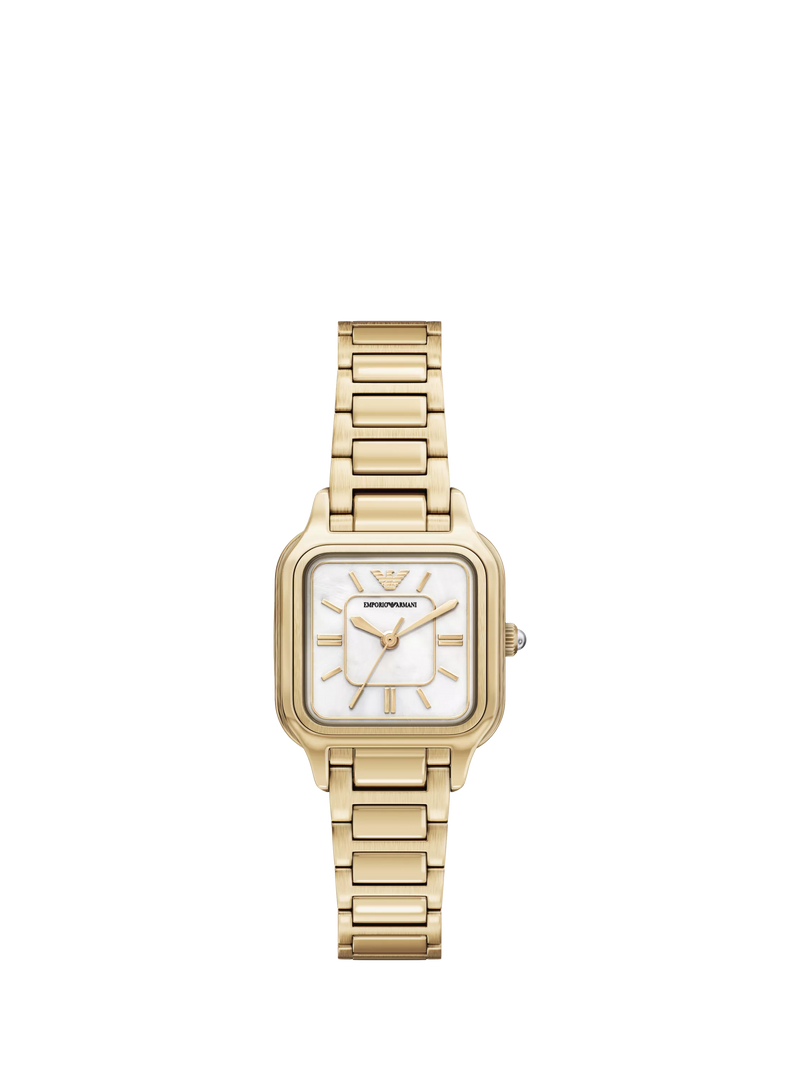 Emporio Armani mother-of-pearl dial watch gold bracelet, imported from the UK