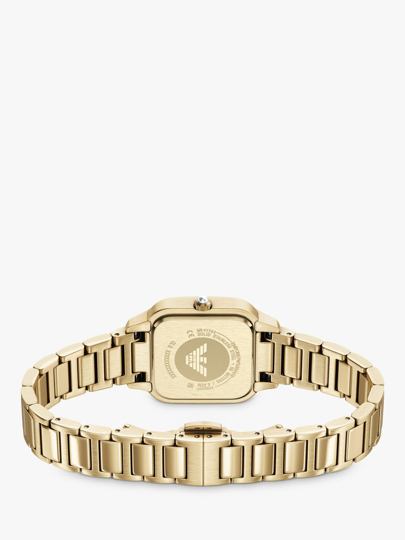Emporio Armani mother-of-pearl dial watch gold bracelet, imported from the UK