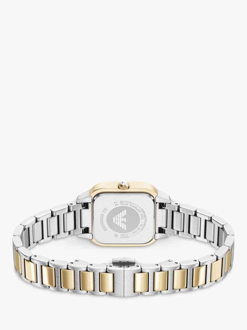 Emporio Armani mother of pearl dial two-tone watch UK version