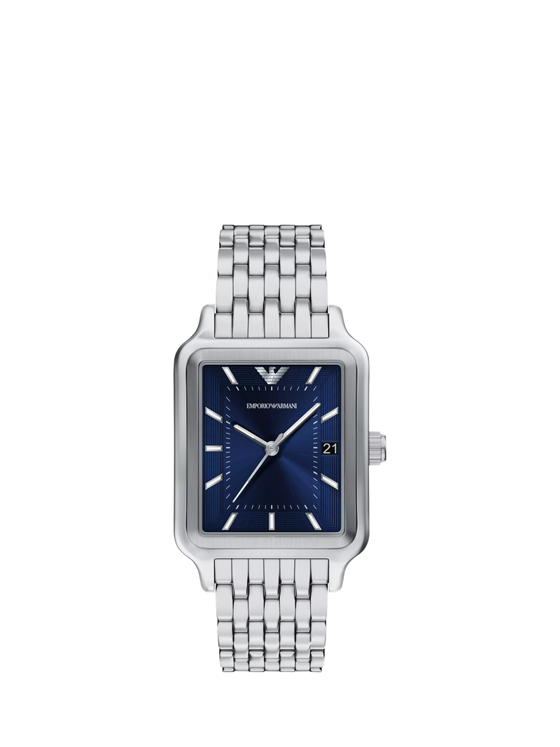 Emporio Armani men's watch blue dial stainless steel - British product