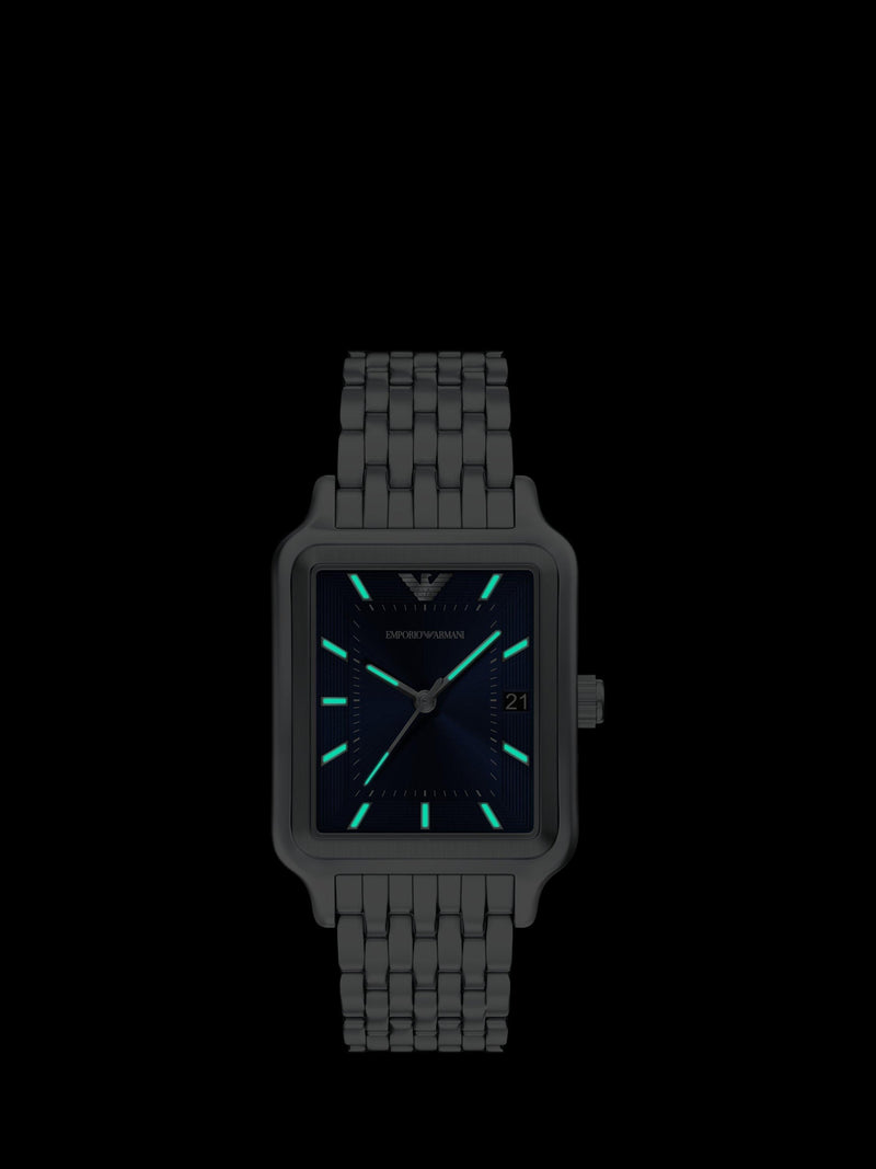 Emporio Armani men's watch blue dial stainless steel - British product