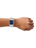 Emporio Armani men's watch blue dial stainless steel - British product