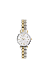 John Lewis Emporio Armani AR11769 Women's Round Bracelet Strap Watch 2-Tone 28mm- Buy online at McGrocer