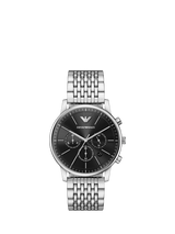 John Lewis Emporio Armani AR11772 Men's Date Bracelet Strap Watch, Silver- Buy online at McGrocer