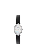 Emporio Armani Sinfonia mother of pearl dial watch black leather strap, UK version