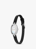 Emporio Armani Sinfonia mother of pearl dial watch black leather strap, UK version
