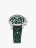 Emporio Armani men's chronograph watch green leather strap, imported from the UK