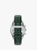 Emporio Armani men's chronograph watch green leather strap, imported from the UK