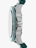 Emporio Armani World Explorer solar watch green silicone strap 42mm, imported from the UK