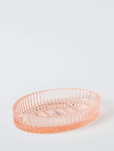 John Lewis John Lewis Fluted Glass Soap Dish Blush- Buy online at McGrocer