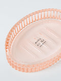 John Lewis fluted glass soap dish in blush - British product