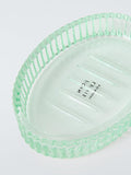 John Lewis fluted glass soap dish in willow green (British brand)