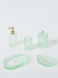 John Lewis fluted glass soap dish in willow green (British brand)