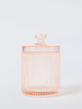 John Lewis John Lewis Fluted Glass Lidded Canister Blush 395ml- Buy online at McGrocer