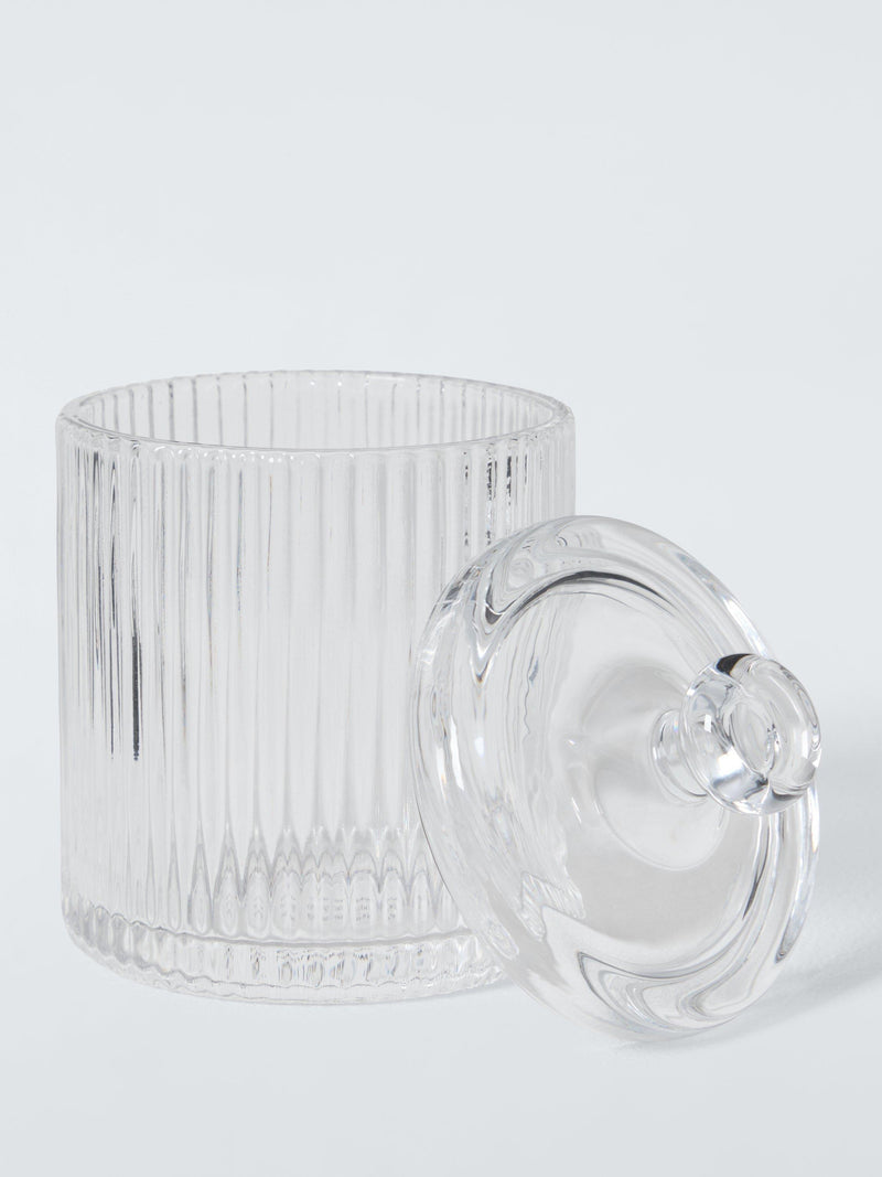 John Lewis fluted glass lidded container 395ml - British product