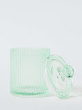 John Lewis fluted glass lidded canister willow 395 ml (British brand)
