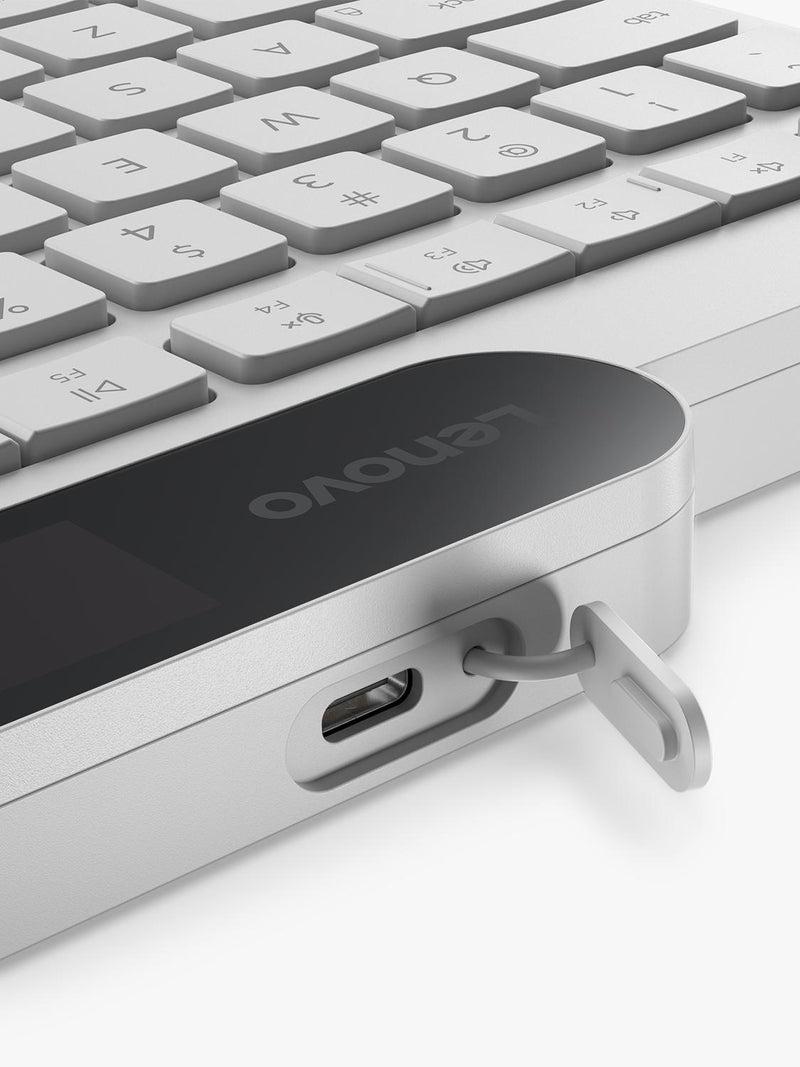 Lenovo self-charging wireless keyboard white (British brand)