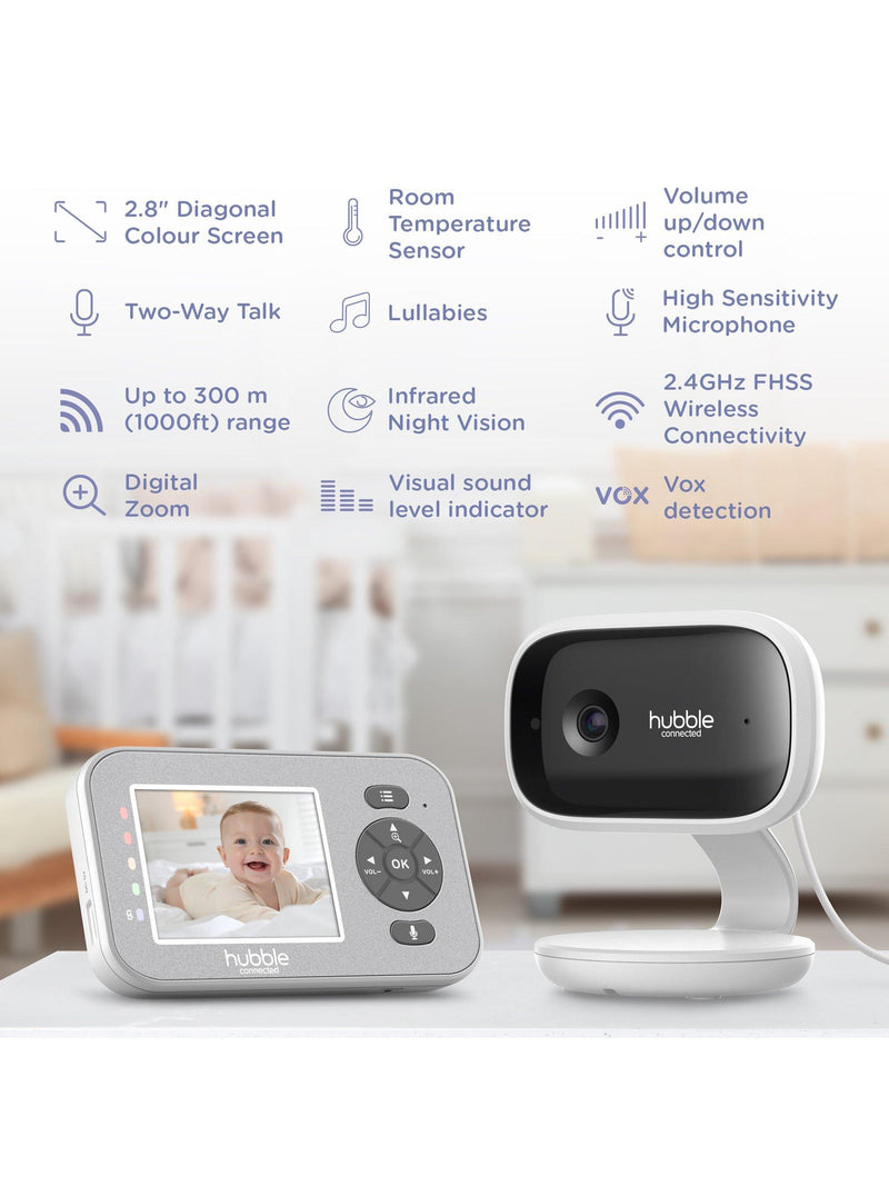 Hubble Nursery Explore 2.8 inch video baby monitor - British product