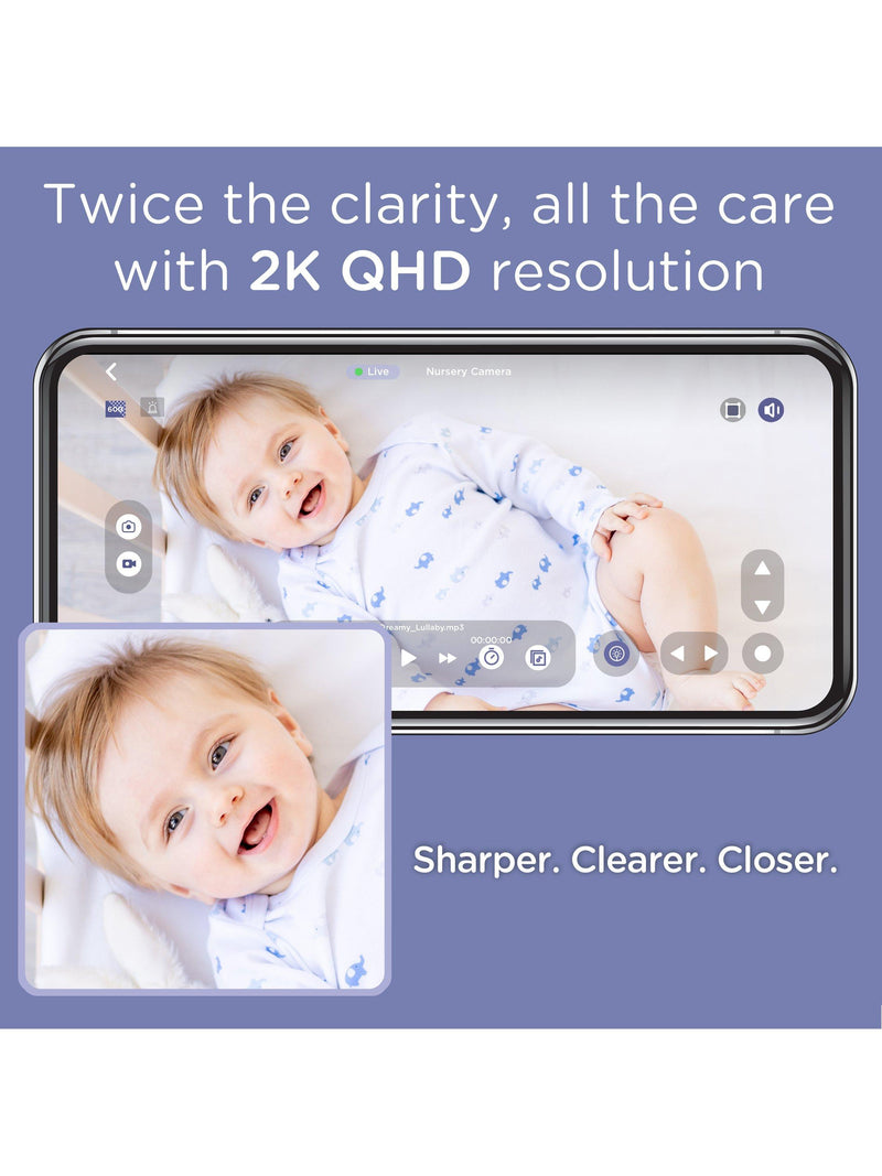 Hubble Connect Go smart video baby monitor with 2K night vision - British product