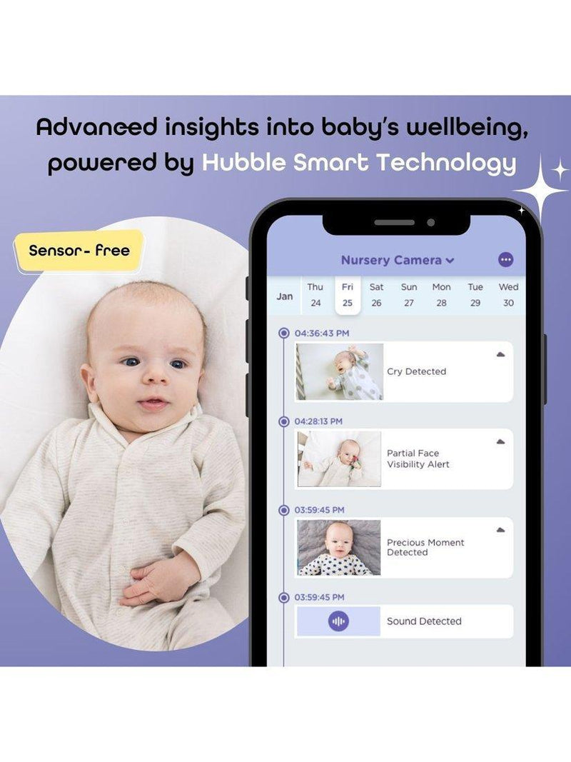 Hubble Connect Go smart video baby monitor with 2K night vision - British product