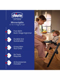 Chicco Meraviglia 4-in-1 highchair Ebony (British brand)