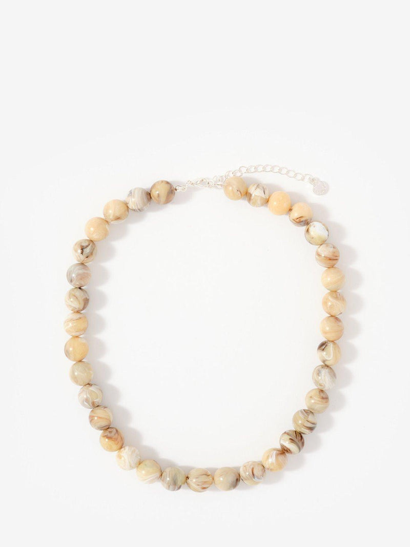Mint Velvet beaded chain layered necklace cream (British brand)