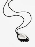 Mint Velvet black pendant rope necklace with acrylic stones, UK version