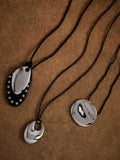 Mint Velvet black pendant rope necklace with acrylic stones, UK version