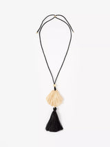 John Lewis Mint Velvet Shell Tassel Pendant Rope Necklace, Black/Multi, 60cm- Buy online at McGrocer