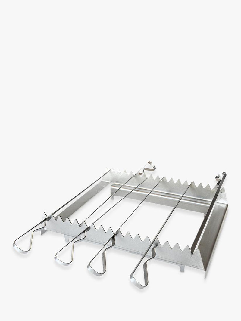 Bertha skewer rack and 12 skewers for outdoor oven (British brand)