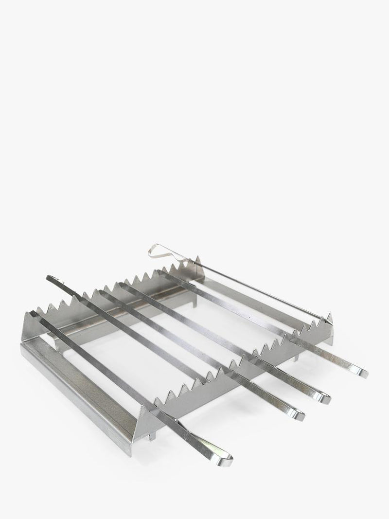Bertha skewer rack and 12 skewers for outdoor oven (British brand)