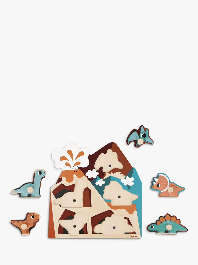 Janod dinosaur wooden sound puzzle 5 piece (British brand)