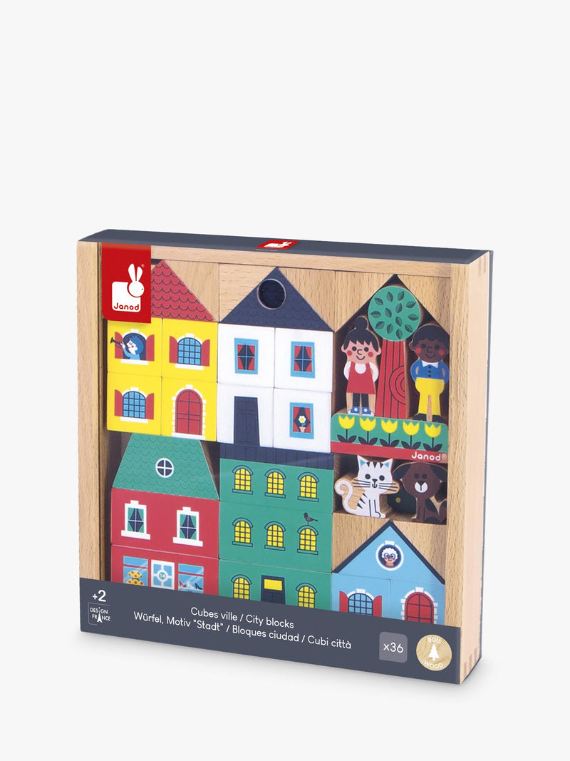 Janod wooden blocks set 38-piece - British product