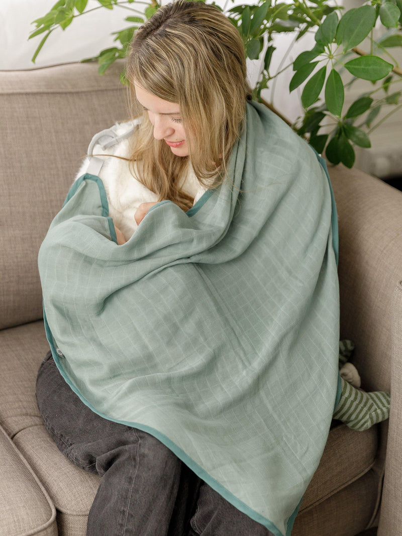 Cheeky Chompers breastfeeding cover in khaki, imported from the UK