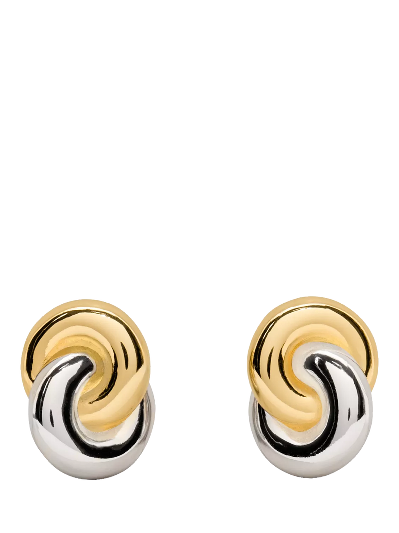 Kate Spade two-tone interlock swirl stud earrings, imported from the UK