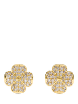 John Lewis kate spade new york Clover Stud Earrings, Clear/Gold- Buy online at McGrocer