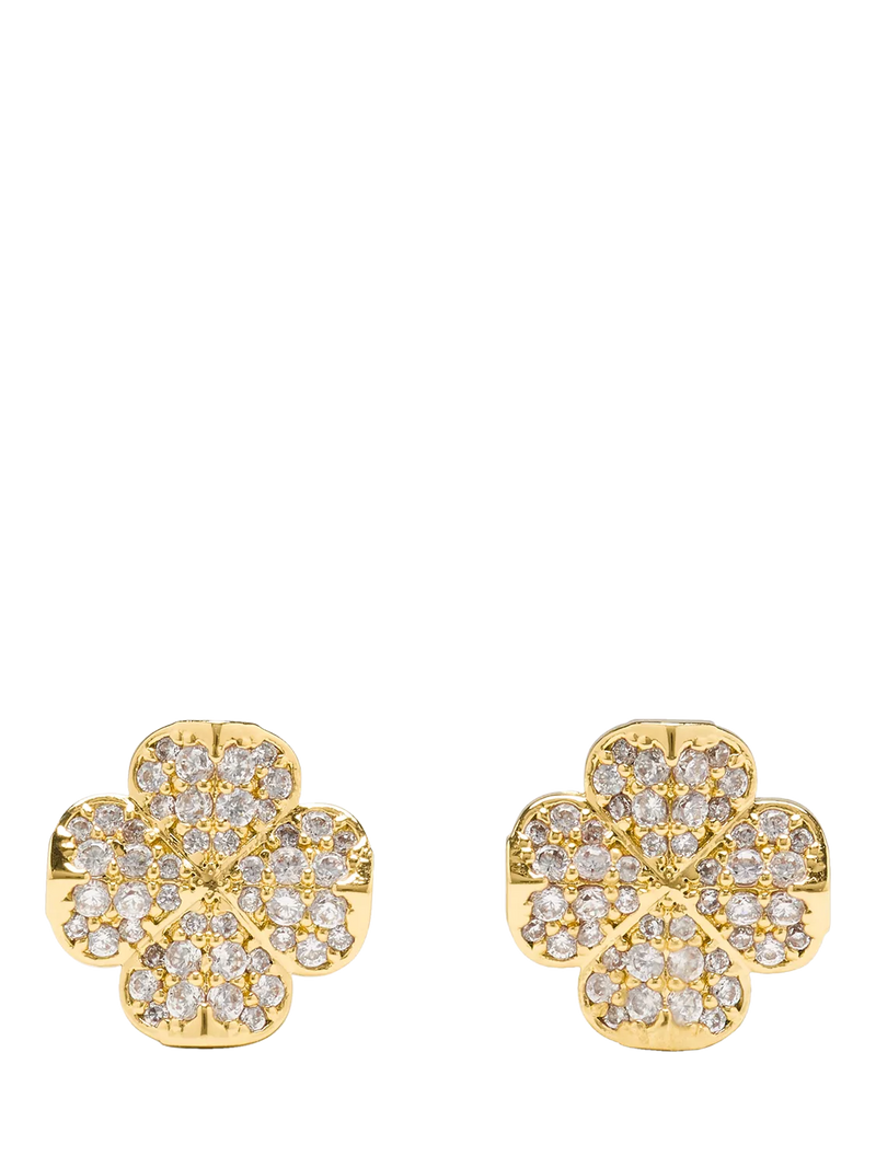 kate spade new york Clover Stud Earrings, Clear/Gold