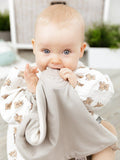 Cheeky Chompers baby comforter Stone, imported from the UK