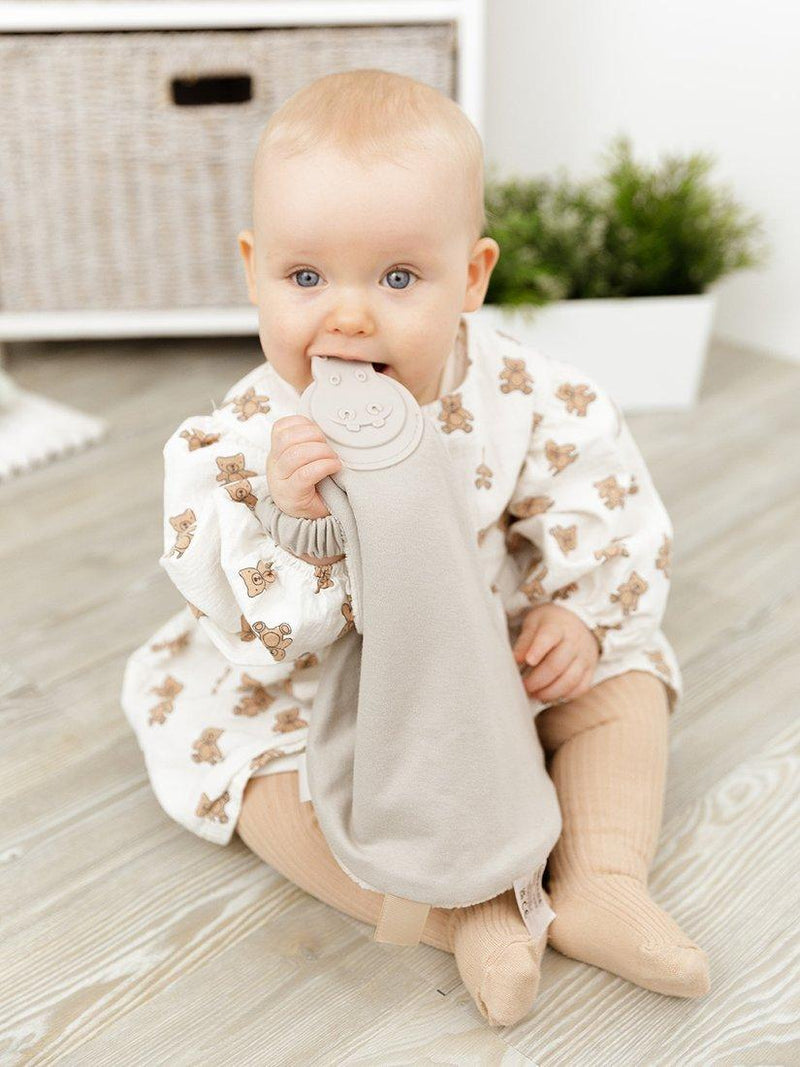 Cheeky Chompers baby comforter Stone, imported from the UK