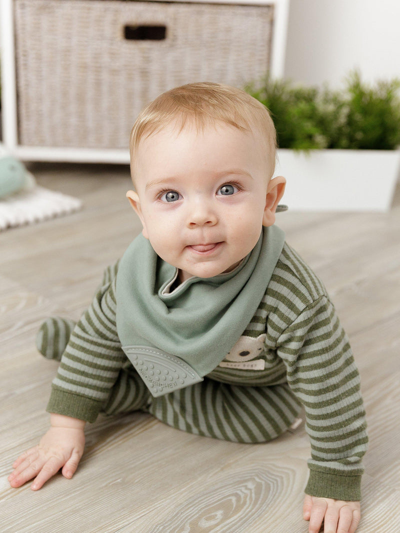 Cheeky Chompers Neckerchew dribble bib khaki (British brand)